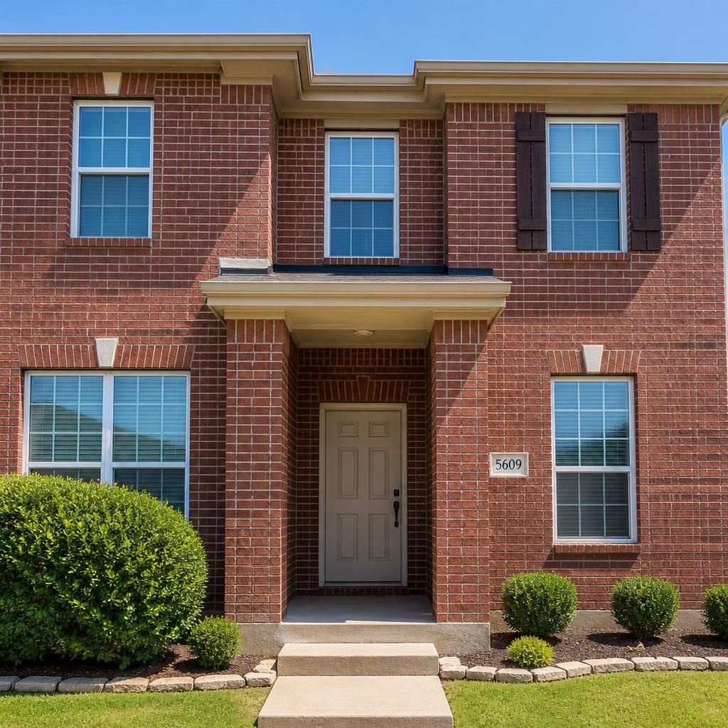 Two-story brick entryway sample