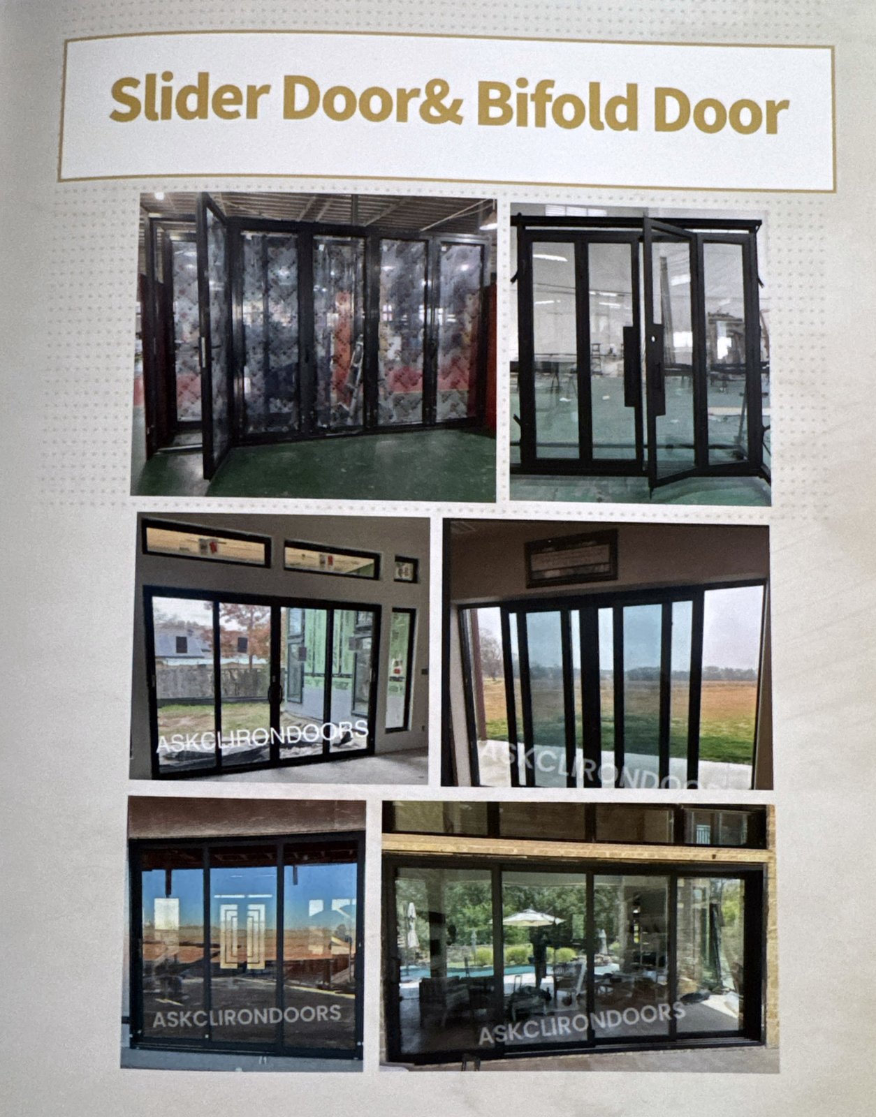 ASKCL iron bi-fold and slider door installations in the shop and on completed homes